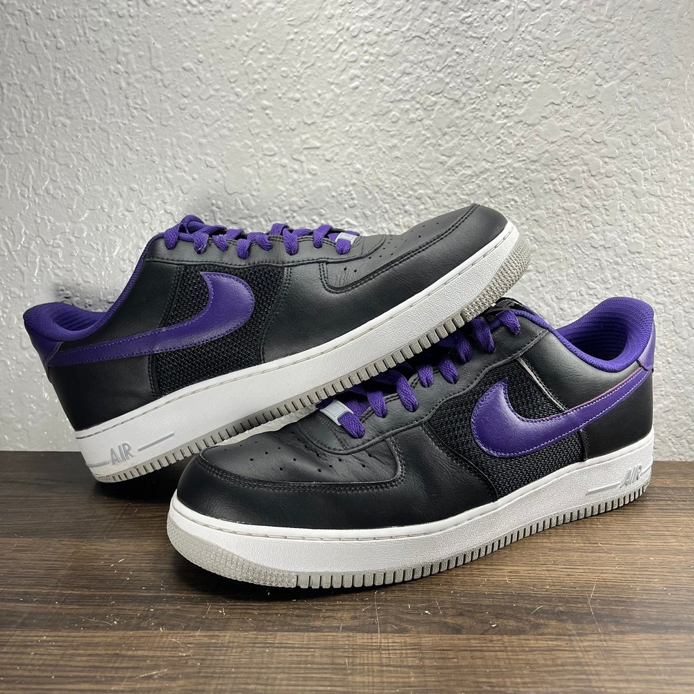 Nike By You Air Force 1 Low Men's Black Purple Shoes - Men's Size 13 - Picture 3 of 9